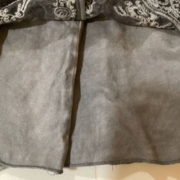 Soft Surroundings Mesh Embroidered Lace Overlay Scalloped Skirt Sz S Petite Fair - Picture 2 of 7